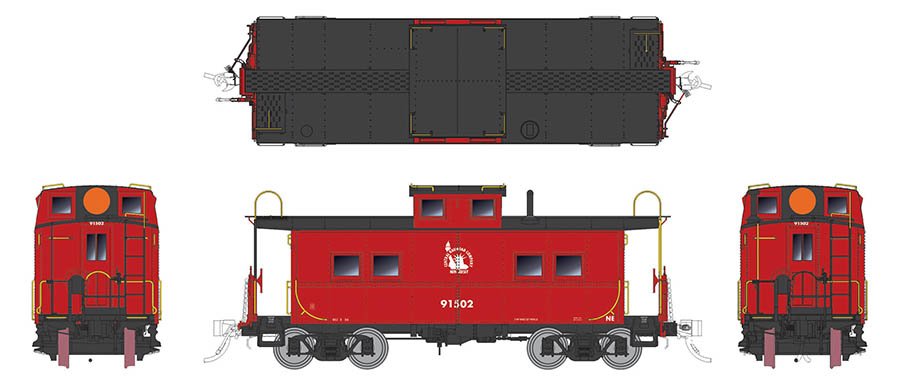 Rapido Trains 144002 HO Scale Northeastern Style Steel Caboose Liberty Scheme CNJ 91513