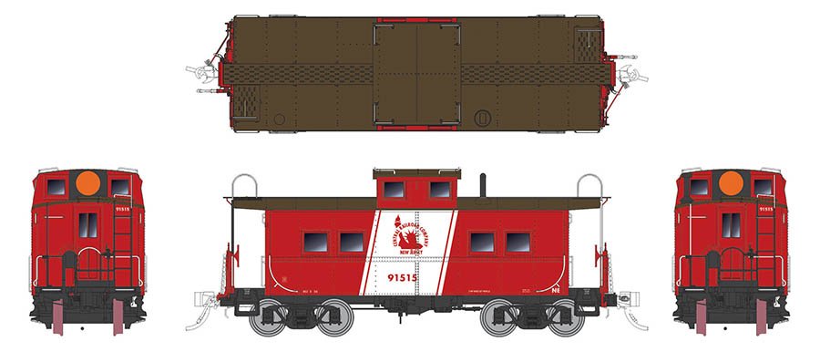 Rapido Trains 144004 HO Scale Northeastern Style Steel Caboose Coast Guard CNJ 91515