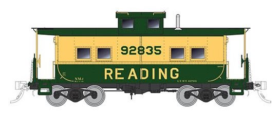 Rapido Trains 144021 HO Scale Northeastern Style Steel Caboose Reading Yellow & Green RDG 92902