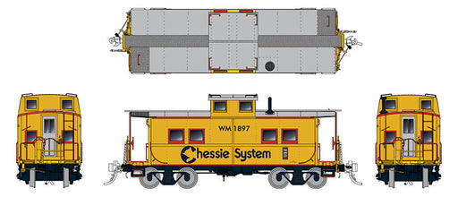 Rapido Trains 144028 HO Scale Northeastern Style Steel Caboose Chessie System WM 1835
