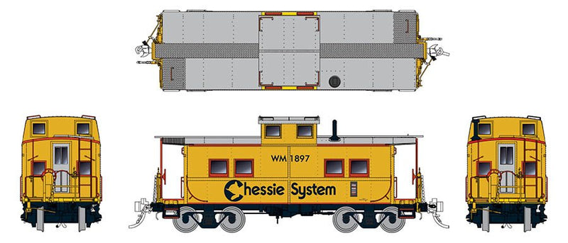 Rapido Trains 14430 HO Scale Northeastern Style Steel Caboose Chessie System WM 1901