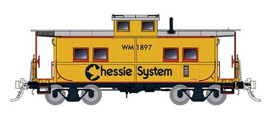 Rapido Trains 14430 HO Scale Northeastern Style Steel Caboose Chessie System WM 1901