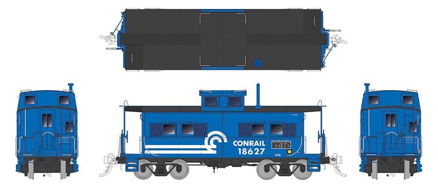 Rapido Trains 14431 HO Scale Northeastern Style Steel Caboose Conrail CR 18627