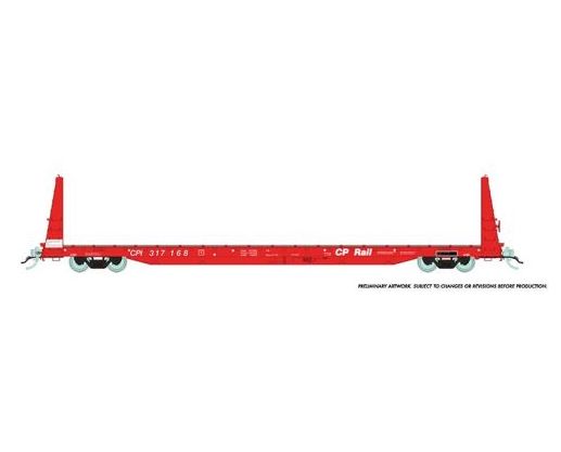 Rapido Trains 147001A HO Scale 62' Bulkhead Flatcar Canadian National (Action Red) CN # Varies