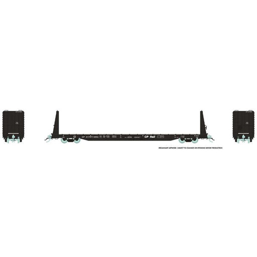 Rapido Trains 147002A HO Scale 62' Bulkhead Flatcar Canadian National (Black) CN # Varies