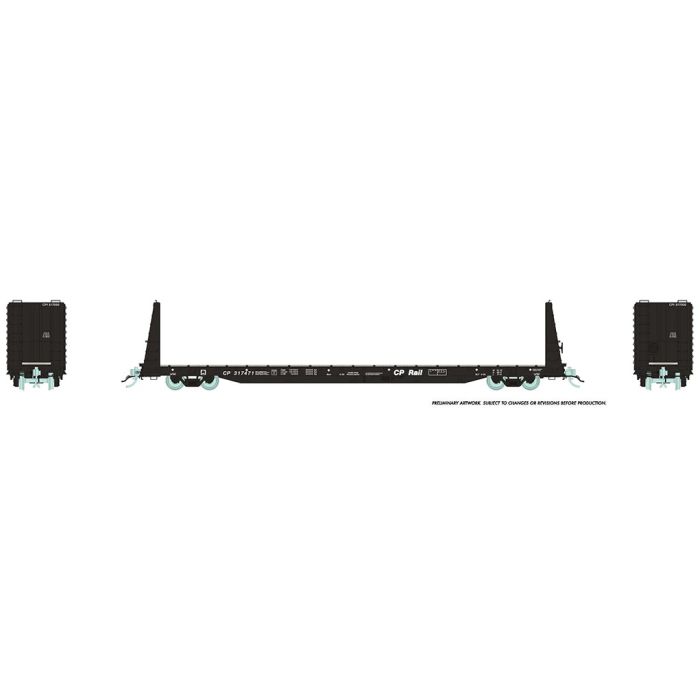 Rapido Trains 147002A HO Scale 62' Bulkhead Flatcar Canadian National (Black) CN # Varies