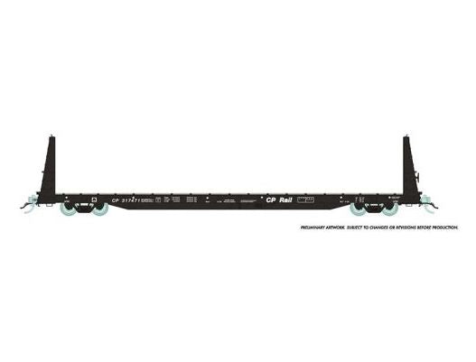 Rapido Trains 147002A HO Scale 62' Bulkhead Flatcar Canadian National (Black) CN # Varies
