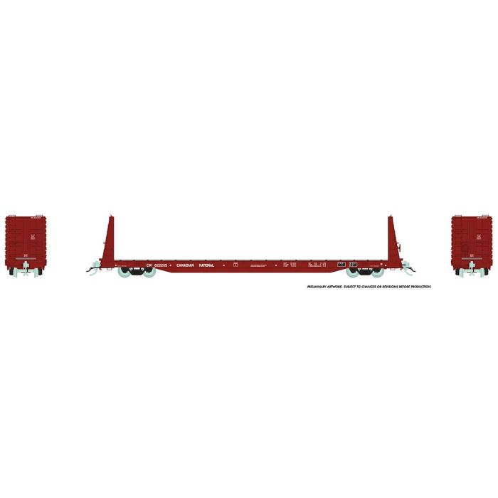 Rapido Trains 147003A HO Scale 62' Bulkhead Flatcar Canadian National CN # Varies