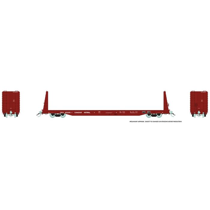 Rapido Trains 147004A HO Scale 62' Bulkhead Flatcar Canadian National CNIS # Varies