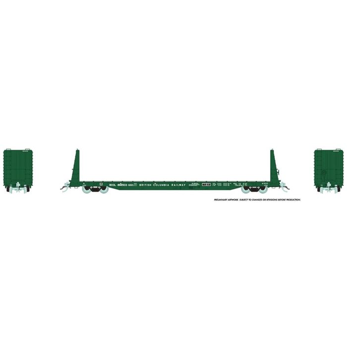 Rapido Trains 147005A HO Scale 62' Bulkhead Flatcar British Columbia BCIT # Varies