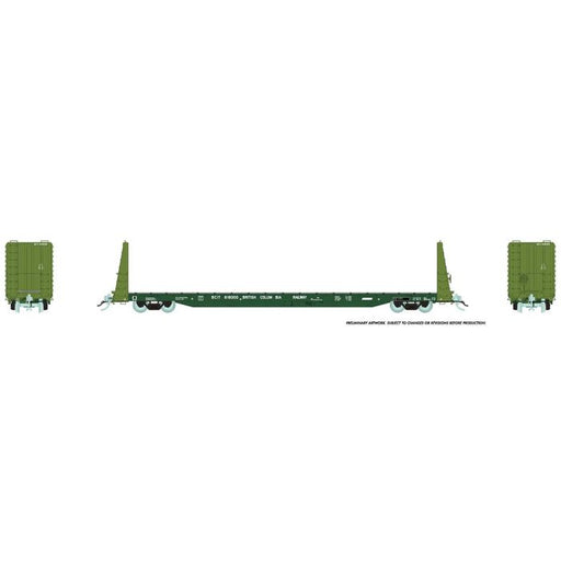 Rapido Trains 147006A HO Scale 62' Bulkhead Flatcar British Columbia (Int'l) BCIT # Varies