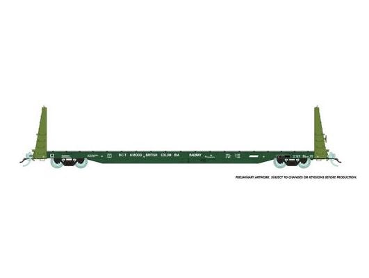 Rapido Trains 147006A HO Scale 62' Bulkhead Flatcar British Columbia (Int'l) BCIT # Varies