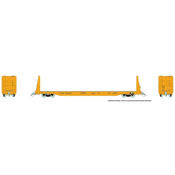 Rapido Trains 147007A HO Scale 62' Bulkhead Flatcar Ontario Northland ONT # Varies