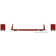 Rapido Trains 147008A HO Scale 62' Bulkhead Flatcar (Mineral Brown) BNSF # Varies