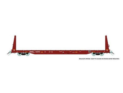 Rapido Trains 147008A HO Scale 62' Bulkhead Flatcar (Mineral Brown) BNSF # Varies