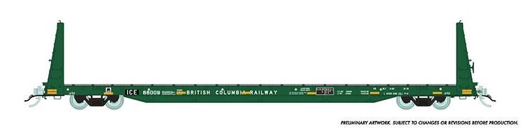 Rapido Trains 147010A HO Scale 62' Bulkhead Flatcar (Ex-BN) Iowa Chicago Eastern IC&E # Varies