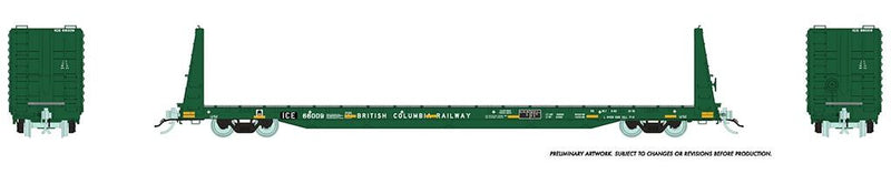 Rapido Trains 147010A HO Scale 62' Bulkhead Flatcar (Ex-BN) Iowa Chicago Eastern IC&E # Varies