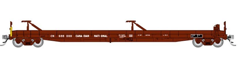 Rapido Trains 151002A HO Scale Vancouver Iron Piggyback Flatcar Canadian National CN #2 (# Varies)