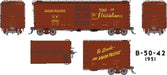 Rapido Trains 154006A HO Scale B-50-42 Boxcar Union Pacific "1951 Delivery" UP # Varies