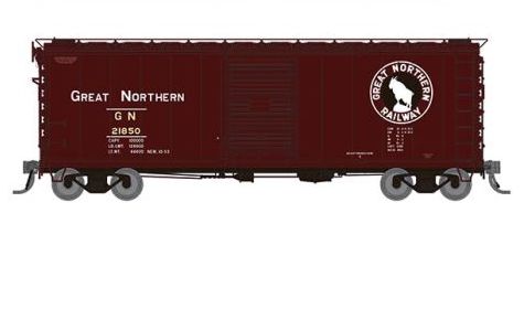 Rapido Trains 155001A HO Scale 40' Boxcar Great Northern "Mineral Red  with  Early IDNE" GN #s Vary