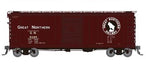 Rapido Trains 155005A HO Scale 40' Boxcar Great Northern "Mineral Red  with  Late IDNE" GN #s Vary