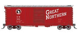 Rapido Trains 155006A HO Scale 40' Boxcar Great Northern "Chinese Red  with  Late IDNE" GN #s Vary