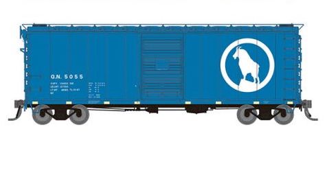 Rapido Trains 155007A HO Scale 40' Boxcar Great Northern "Big Sky Blue  with  Late IDNE" GN #s Vary