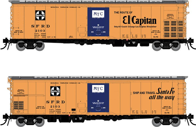 Rapido Trains 156005A HO Scale RR-56 Reefer Santa Fe El Capitan SFRD # Varies