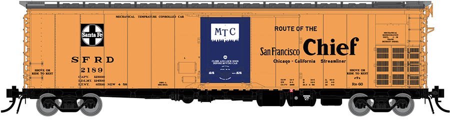 Rapido Trains 156007A HO Scale RR-60 Reefer Santa Fe San Francisco Chief SFRD # Varies