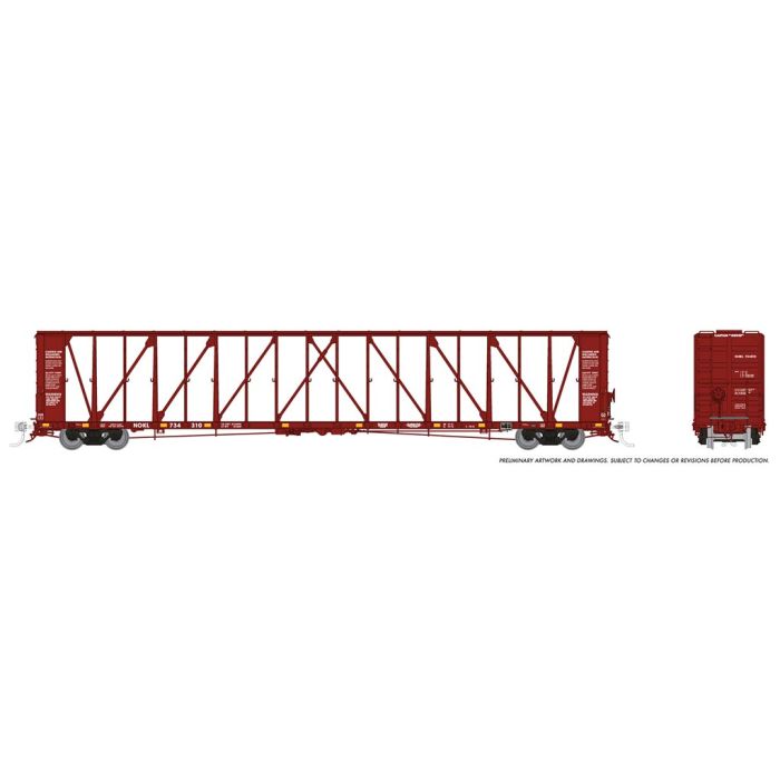 Rapido Trains 174006A HO Scale NSC 73' Centerbeam Flatcar Northwestern Oklahoma NOKL # Varies