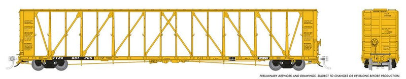 Rapido Trains 174007A HO Scale NSC 73' Centerbeam Flatcar Trailer Train TTZX # Varies