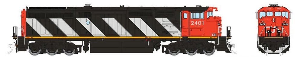 Rapido Trains 24001 HO Scale GE Dash 8-40CM Canadian National "Stripes" CN 2401