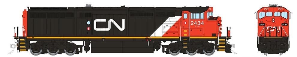 Rapido Trains 24510 HO Scale GE Dash 8-40CM Canadian National "Noodle" CN 2434 DCC Sound