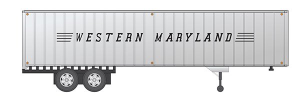 Rapido Trains 403035 HO Scale 40' Fruehauf Exterior-Post Van Trailer Western Maryland WM