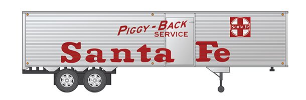 Rapido Trains 403037 HO Scale 40' Fruehauf Fluted Side Van Trailer Santa Fe ATSF