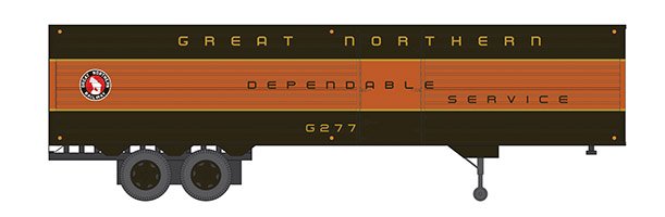 Rapido Trains 403041 HO Scale 40' Fruehauf Fluted Side Van Trailer Great Northern GN