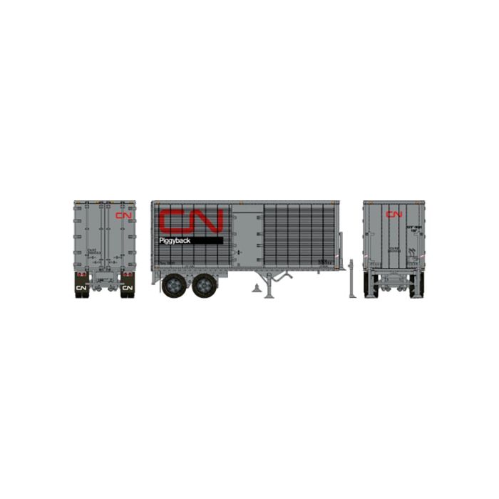 Rapido Trains 403088 HO Scale 26' Can-Car Dry Van Trailer with Side Door CN Piggyback 206003