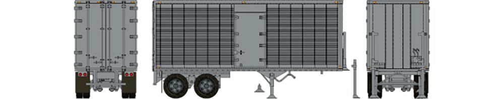 Rapido Trains 403122 HO Scale 26' Can-Car Dry Van Trailer with Side Door Silver Unlettered
