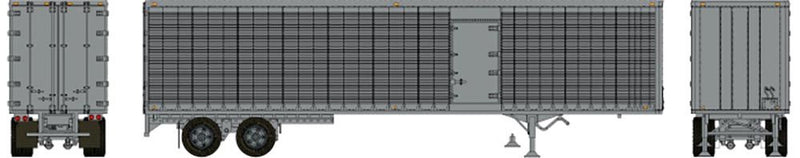Rapido Trains 403124 HO Scale 45' Trailmobile Dry Van Trailer with Side Door Silver Unlettered
