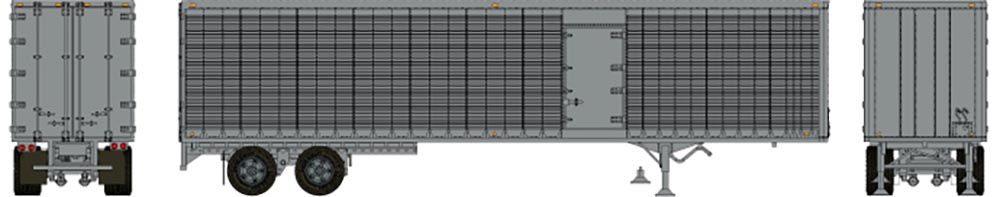 Rapido Trains 403124 HO Scale 45' Trailmobile Dry Van Trailer with Side Door Silver Unlettered