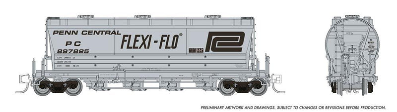 Rapido Trains 533004A N Scale PD3500 Flexi Flo Covered Hopper Penn Central (Late) PC # Varies