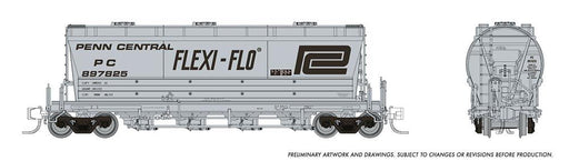 Rapido Trains 533004A N Scale PD3500 Flexi Flo Covered Hopper Penn Central (Late) PC # Varies