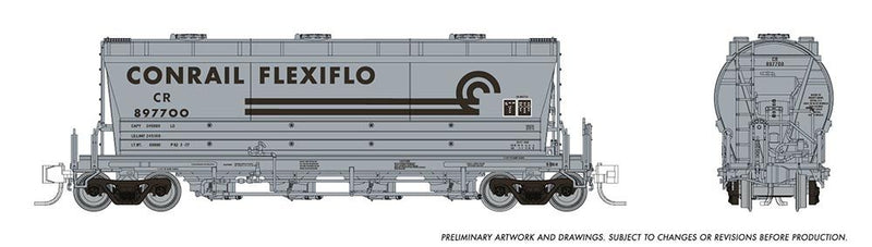 Rapido Trains 533007A N Scale PD3500 Flexi Flo Covered Hopper Conrail (Billboard) CR # Varies