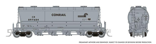 Rapido Trains 533008A N Scale PD3500 Flexi Flo Covered Hopper Conrail (Late) CR # Varies