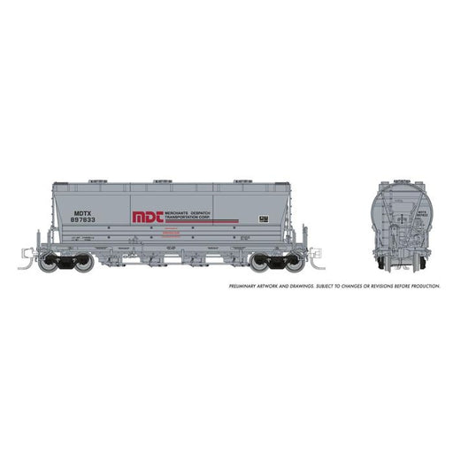 Rapido Trains 533010A N Scale PD3500 Flexi Flo Covered Hopper Merchants Despatch MDTX # Varies