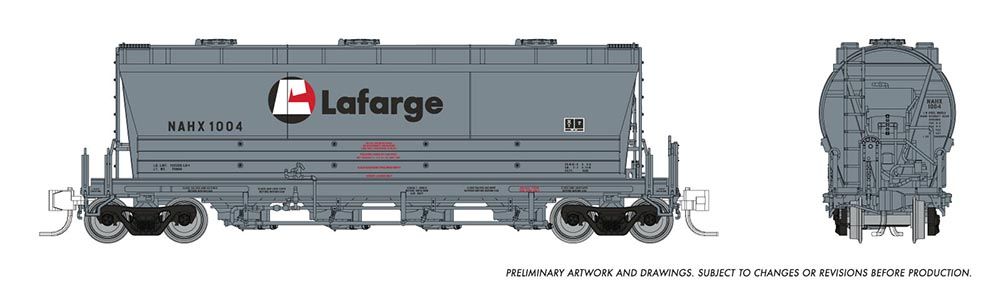 Rapido Trains 533011A N Scale PD3500 Flexi Flo Covered Hopper Lafarge NAHX # Varies