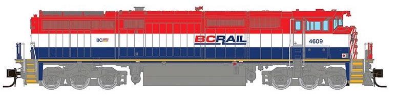 Rapido Trains 540548 N Scale GE Dash 8-40CM "Frame Stripe" BC Rail 4609 with DCC and Sound
