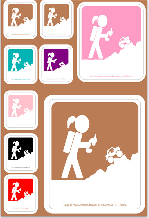 Adventure RC Trucks Pony Tail Vinyl Decal Sticker Sheet