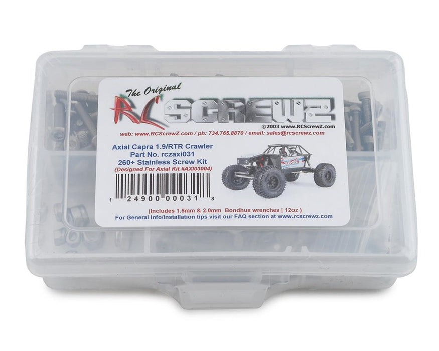 RC Screwz AXI031 Stainless Steel Screw Set for Axial Capra