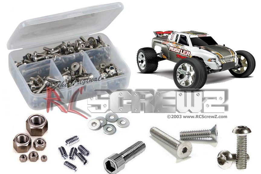 RC Screwz TRA020 Stainless Steel Screw Set for Traxxas 2WD Rustler 